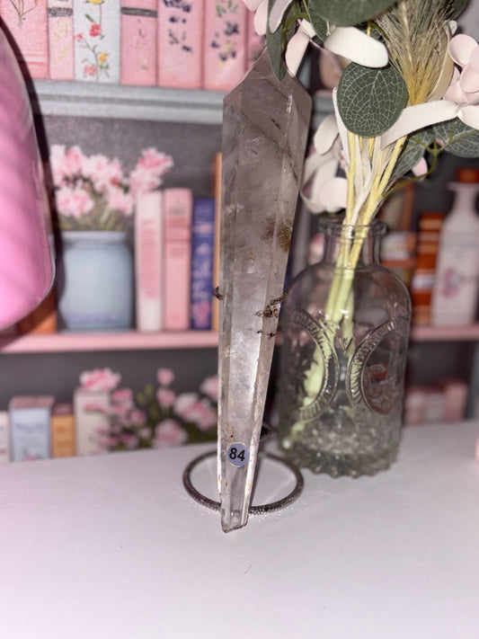 Clear Quartz Wand 84 With Rainbow and Natural Rutile Inclusions