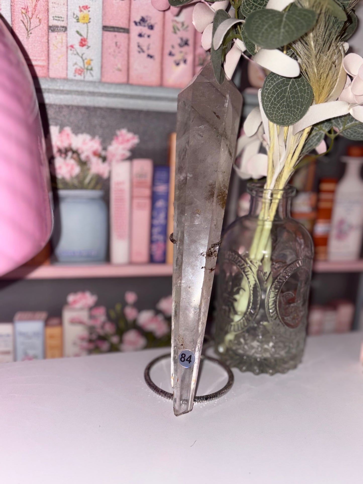 Clear Quartz Wand 84 With Rainbow and Natural Rutile Inclusions
