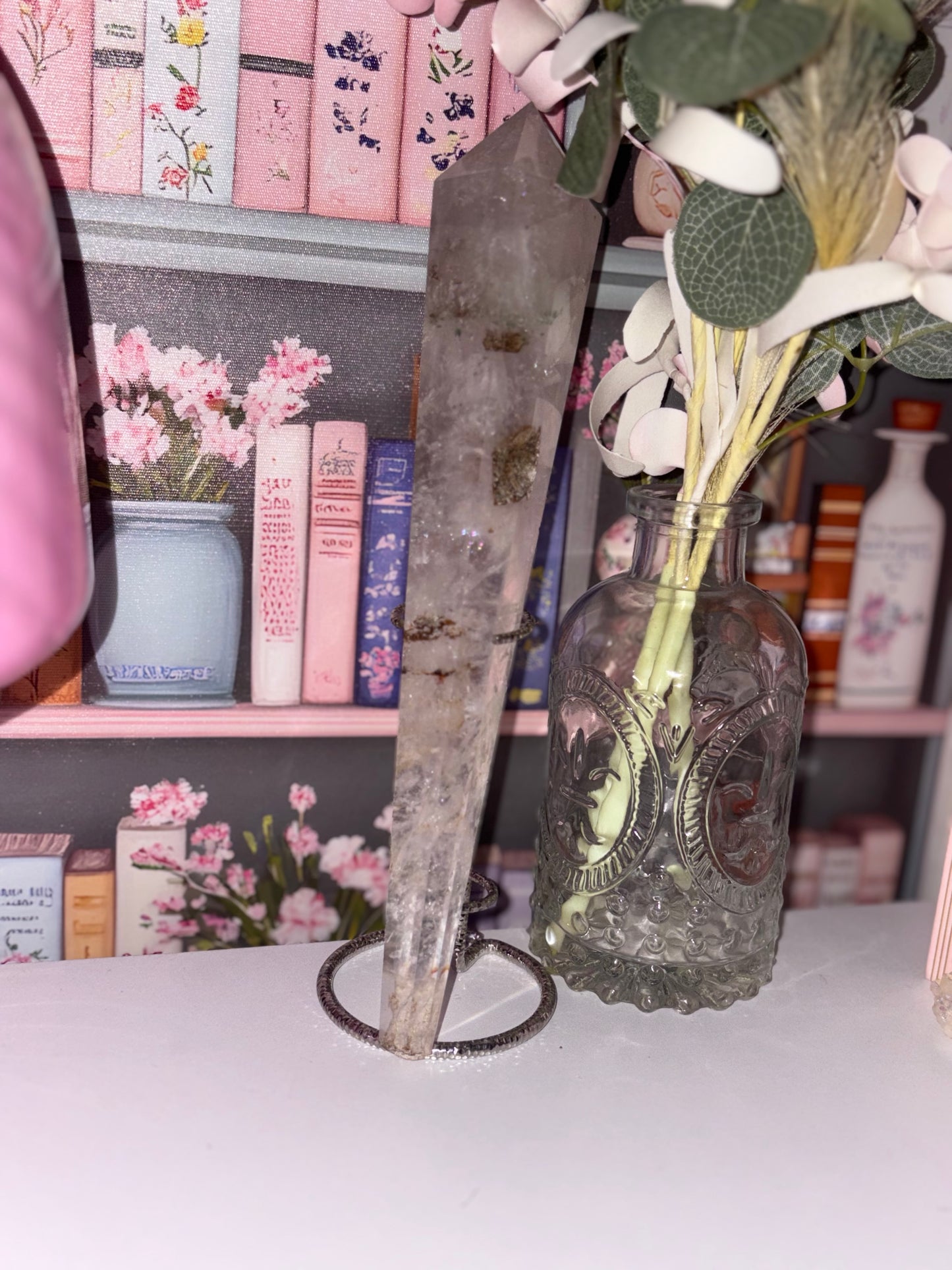 Clear Quartz Wand 84 With Rainbow and Natural Rutile Inclusions