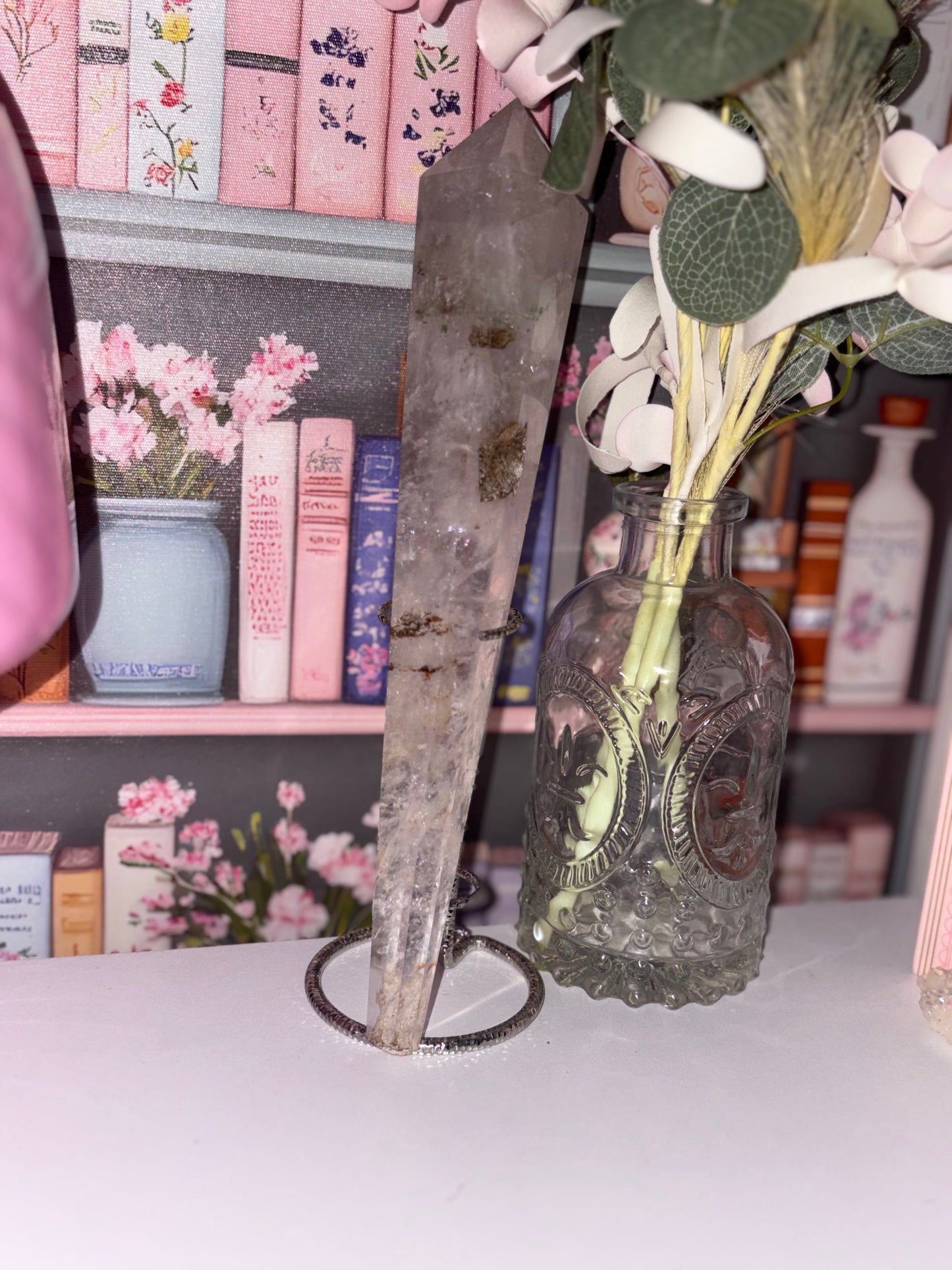 Clear Quartz Wand 84 With Rainbow and Natural Rutile Inclusions