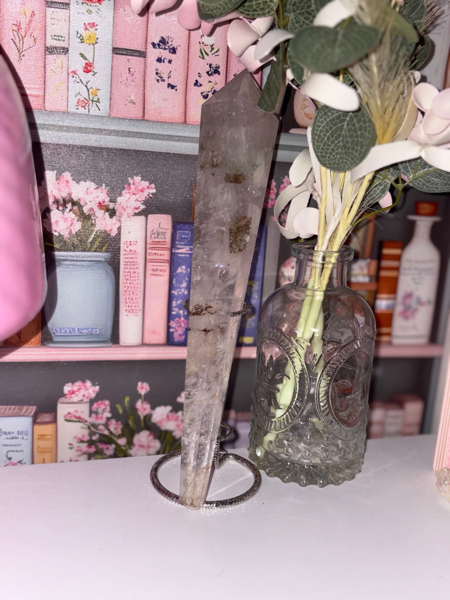 Clear Quartz Wand 84 With Rainbow and Natural Rutile Inclusions