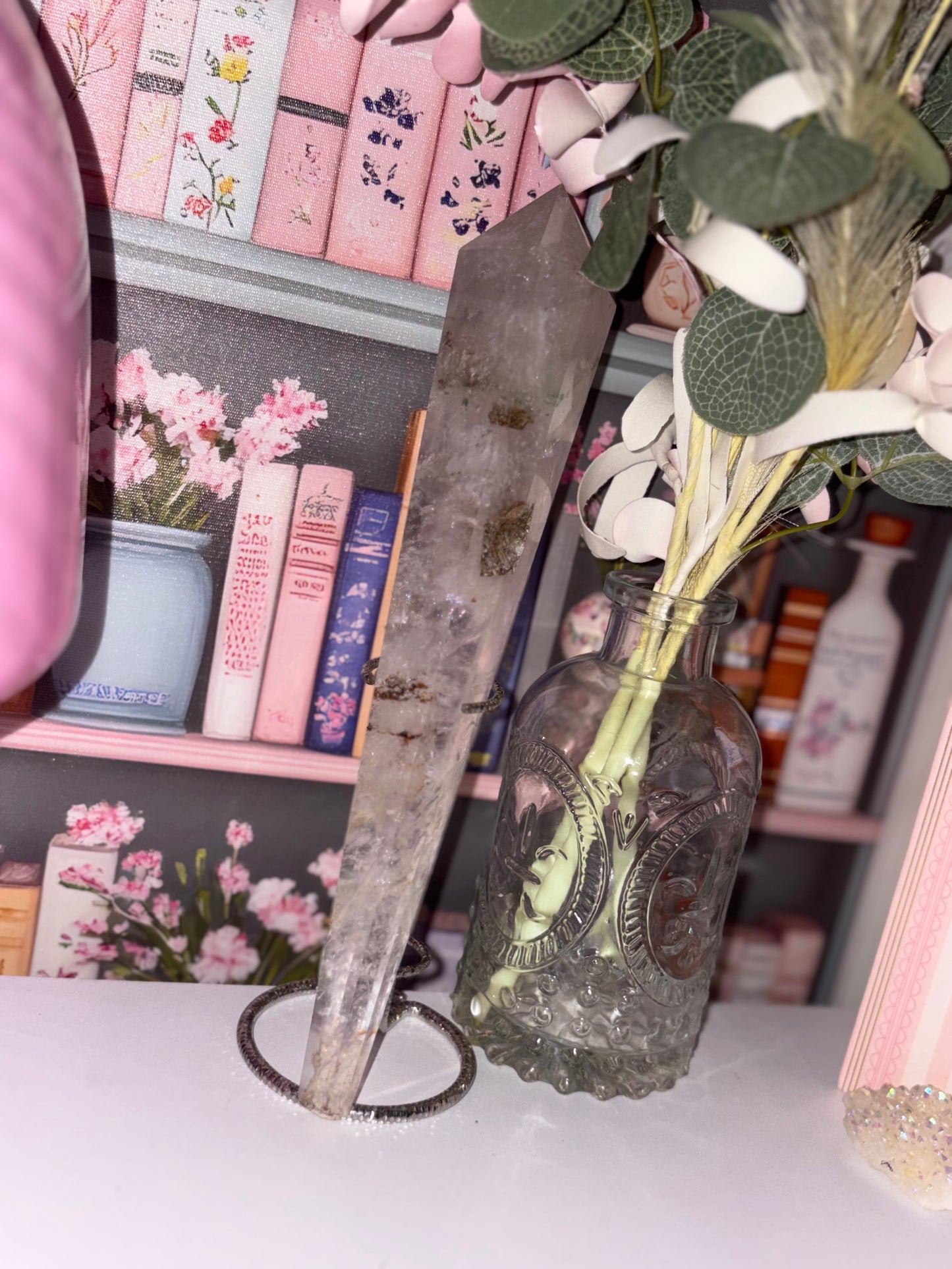 Clear Quartz Wand 84 With Rainbow and Natural Rutile Inclusions