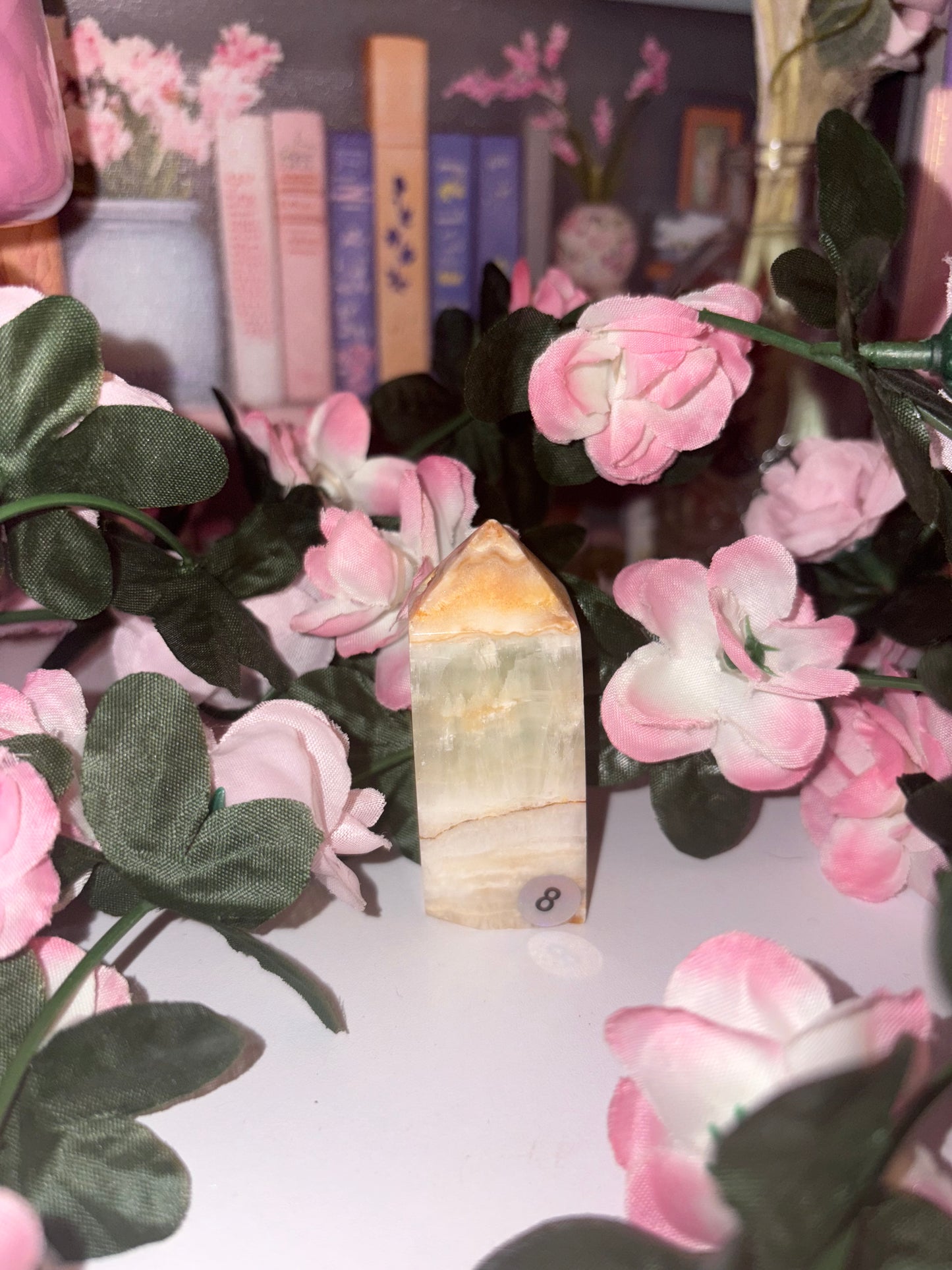 Pistachio Calcite Tower - Stunning Piece 8