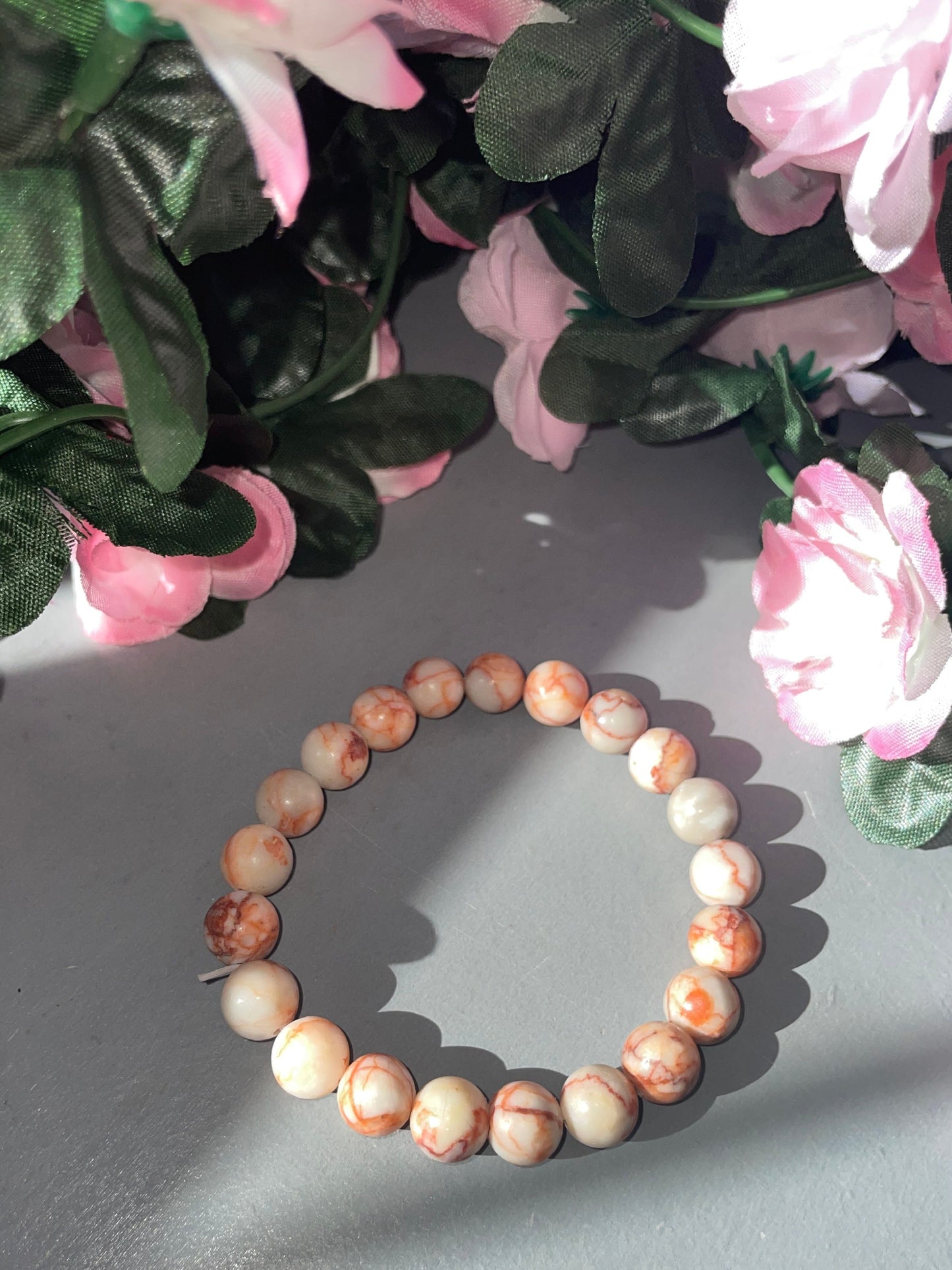 Red Vein Jasper Bracelet 8mm - From Madagascar