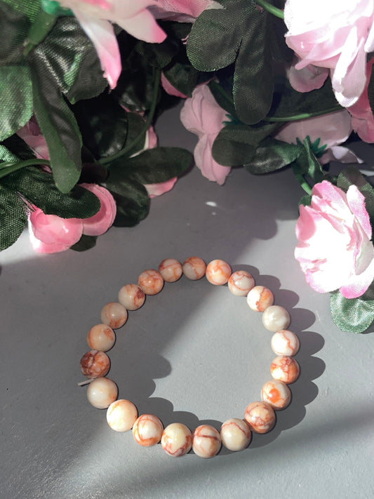 Red Vein Jasper Bracelet 8mm - From Madagascar