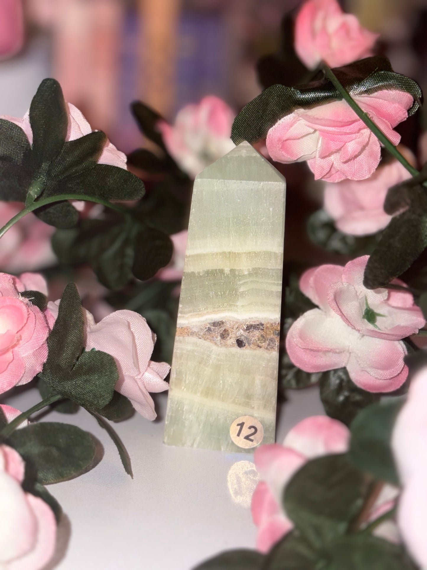 Pistachio Calcite Tower - Stunning Piece 12