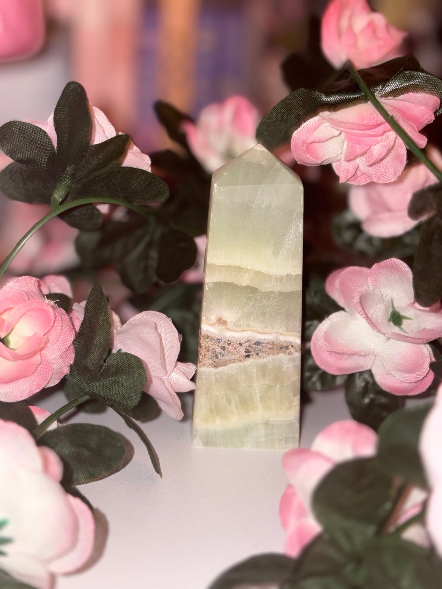 Pistachio Calcite Tower - Stunning Piece 12