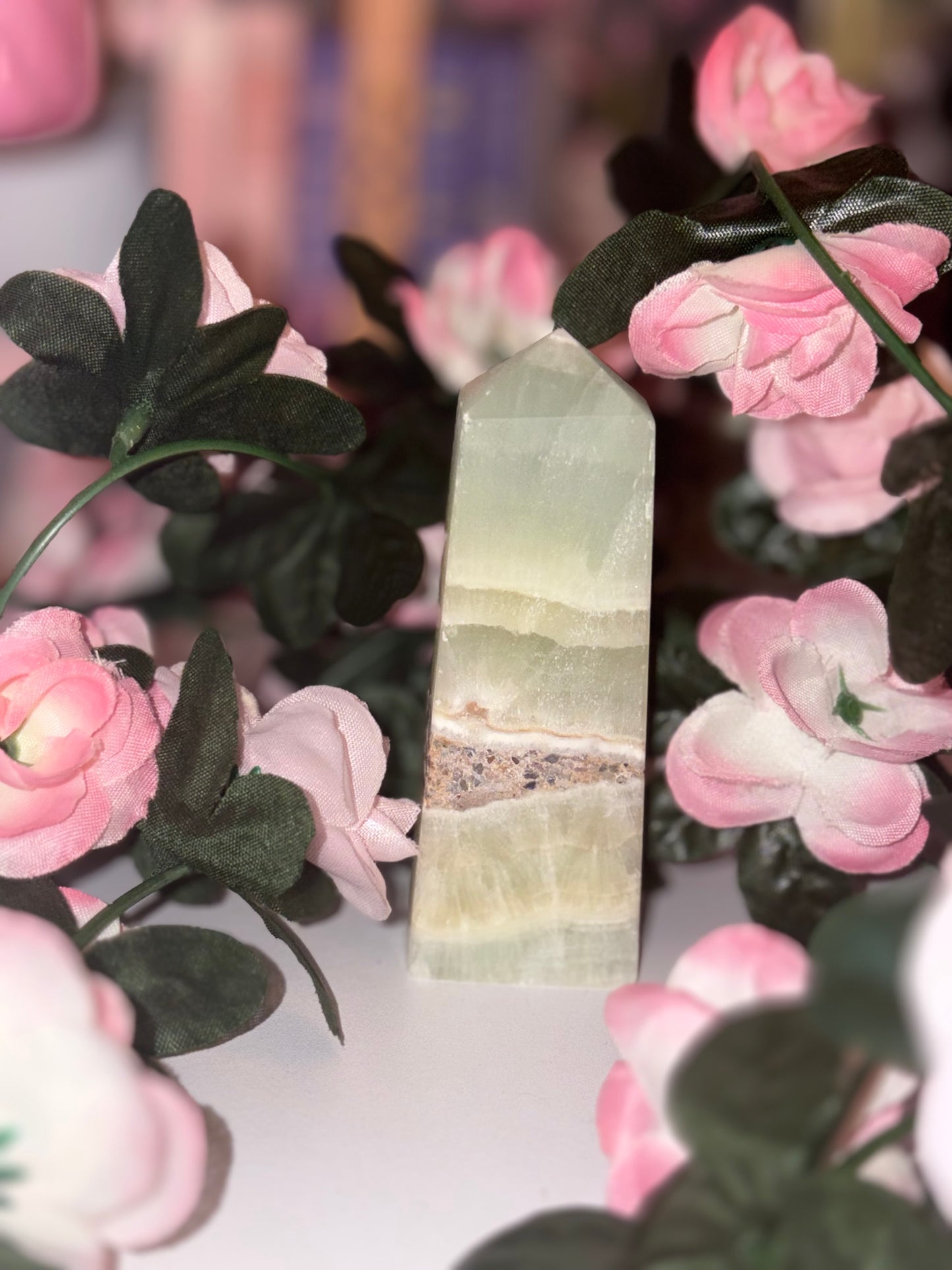 Pistachio Calcite Tower - Stunning Piece 12