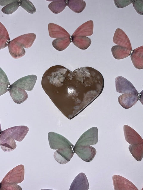High Quality Flower Agate Heart Piece (14) From Madagascar
