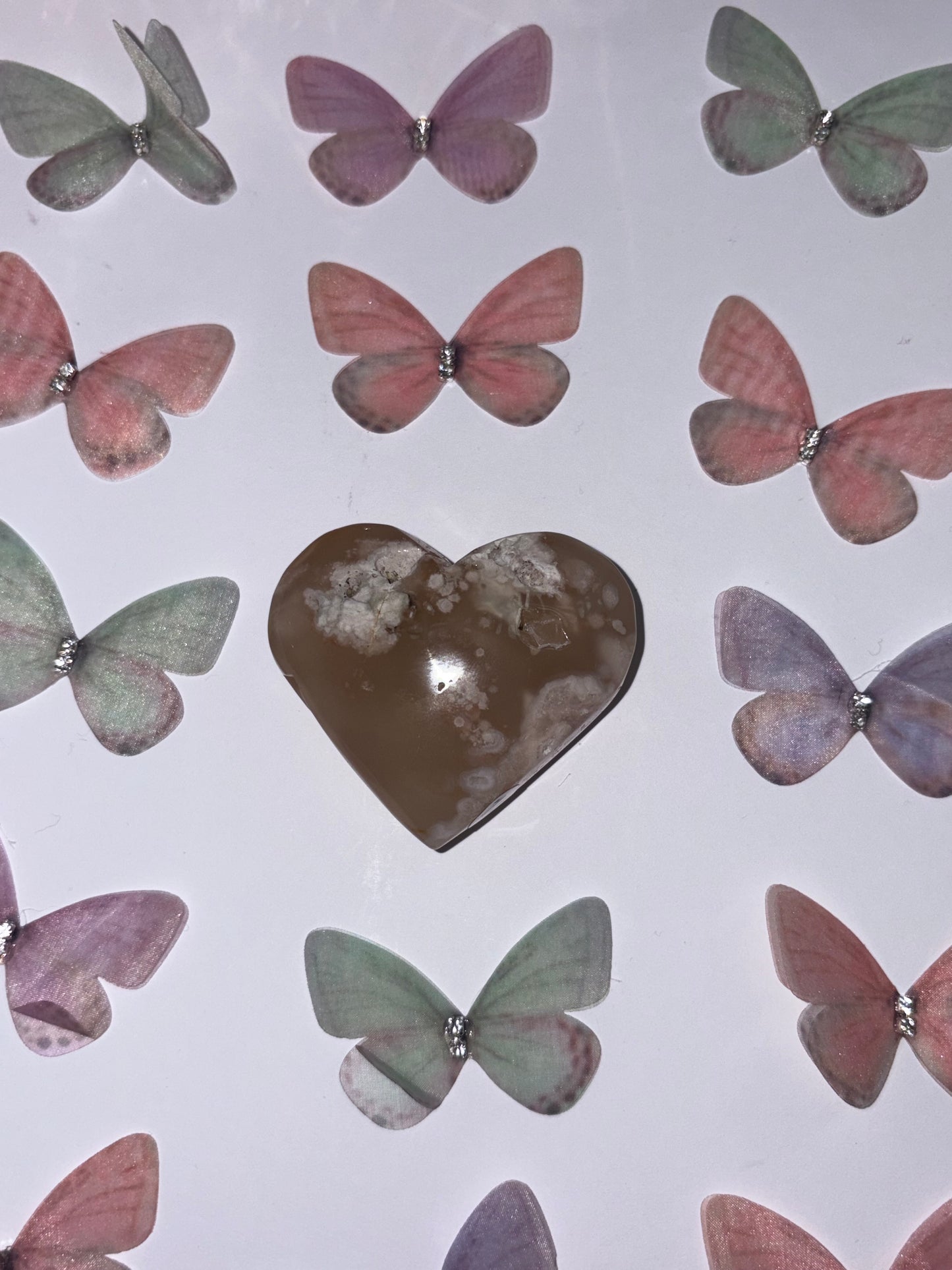 High Quality Flower Agate Heart Piece (14) From Madagascar