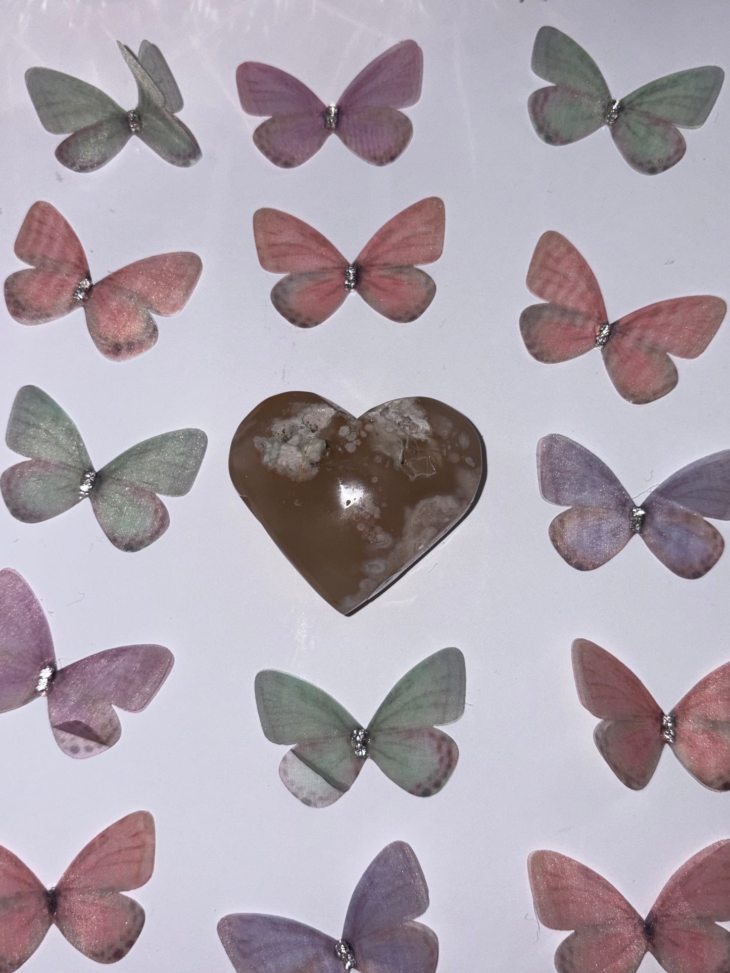 High Quality Flower Agate Heart Piece (14) From Madagascar