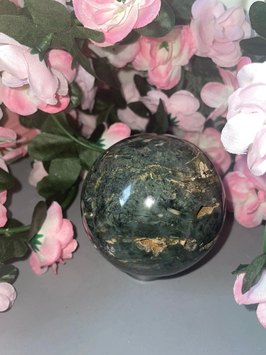 Stunning Deep Green Jasper Sphere