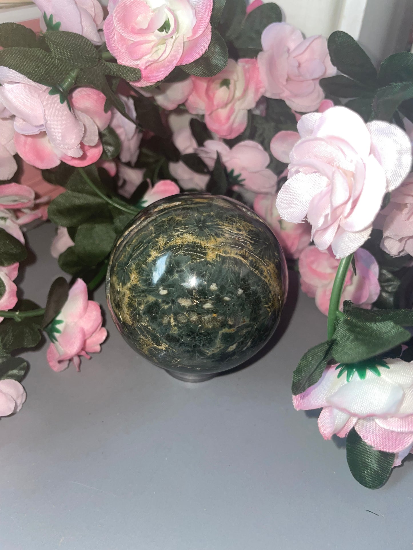 Stunning Deep Green Jasper Sphere