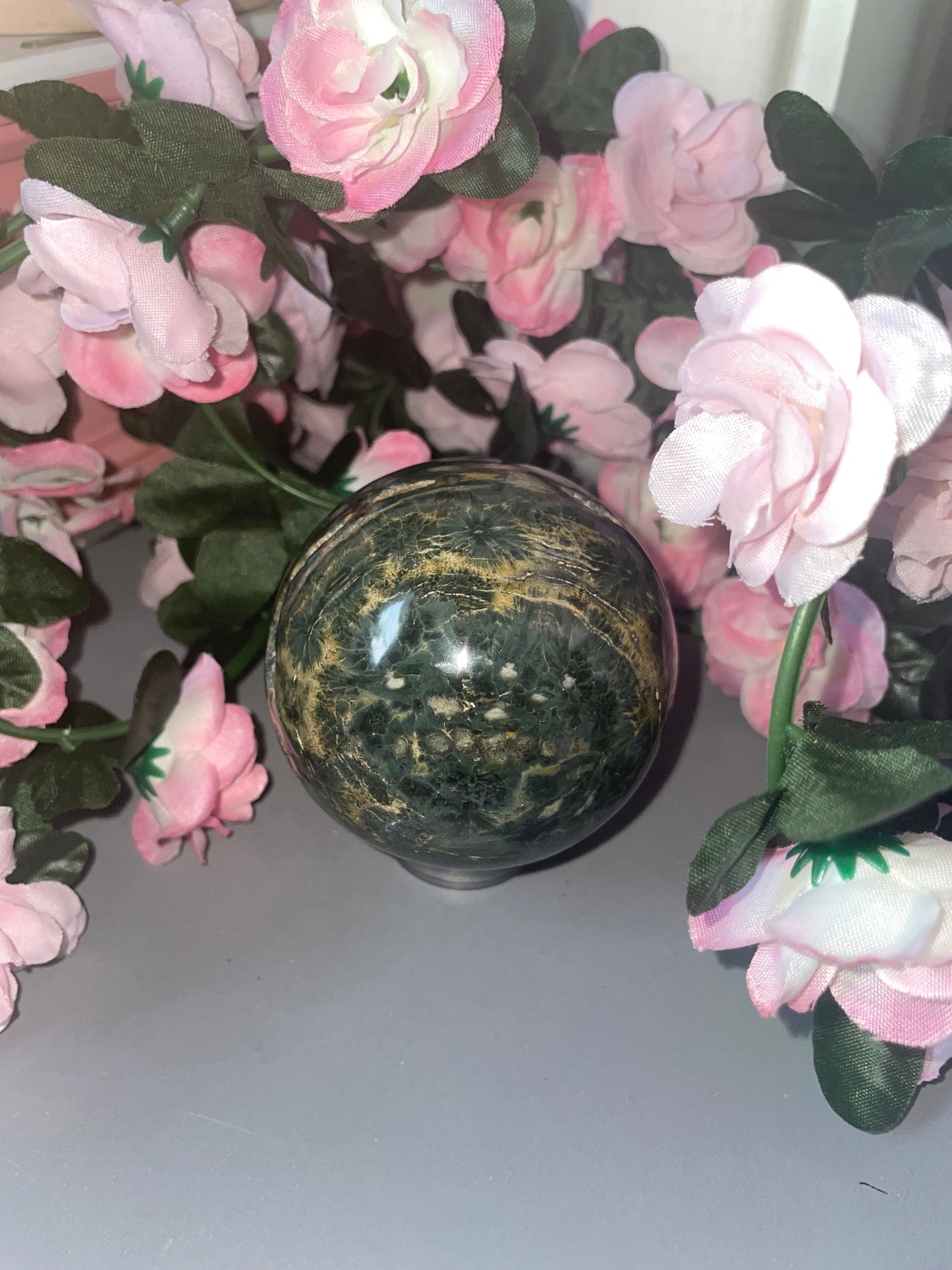 Stunning Deep Green Jasper Sphere