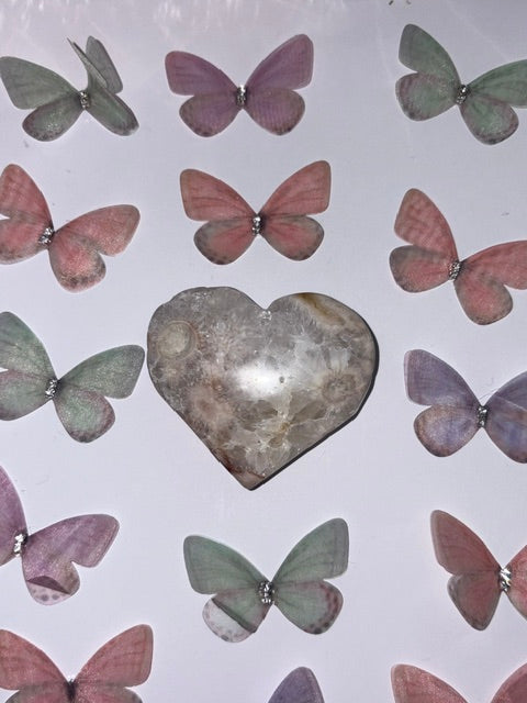 High Quality Flower Agate Heart Piece (15) From Madagascar