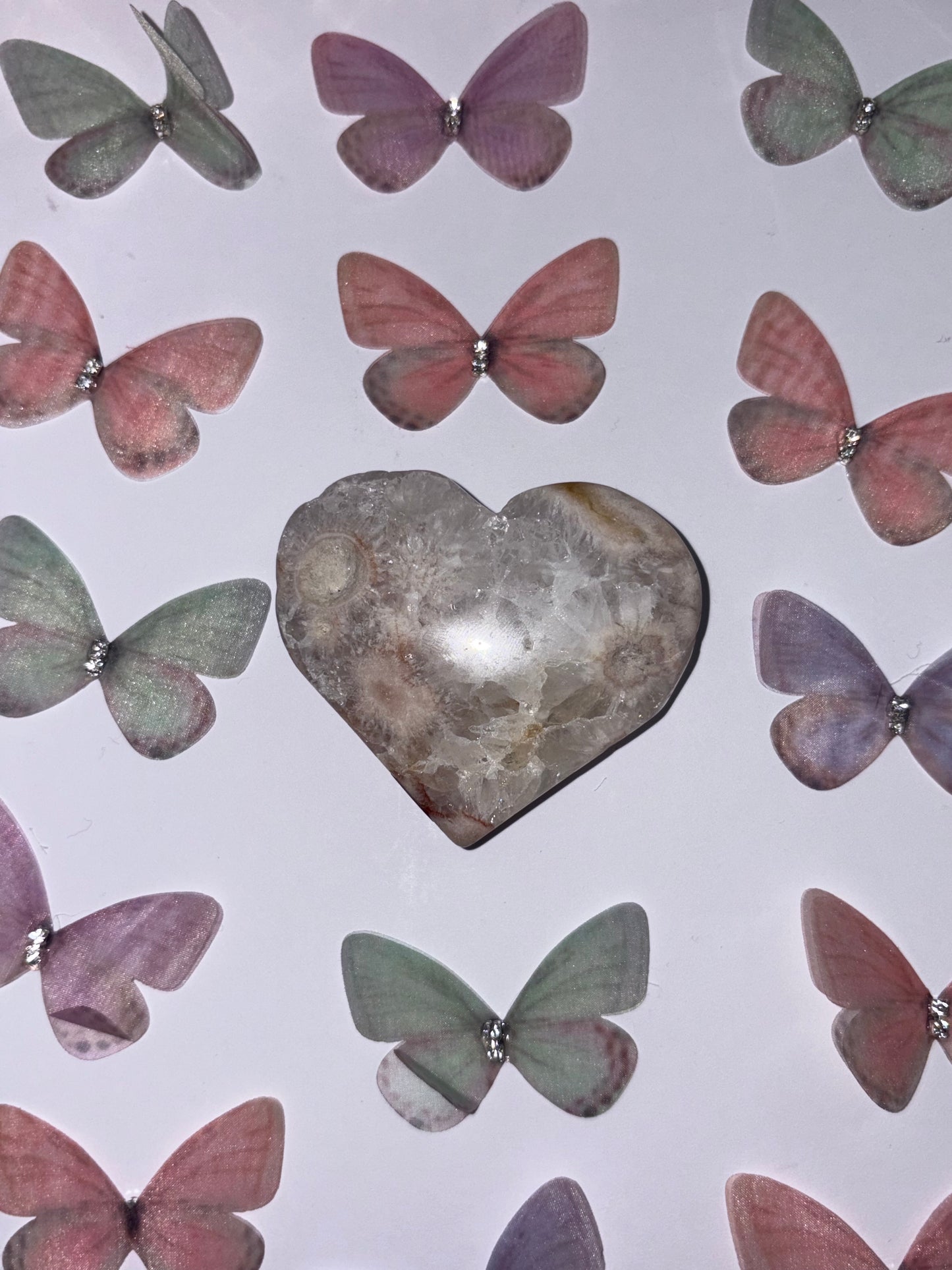 High Quality Flower Agate Heart Piece (15) From Madagascar