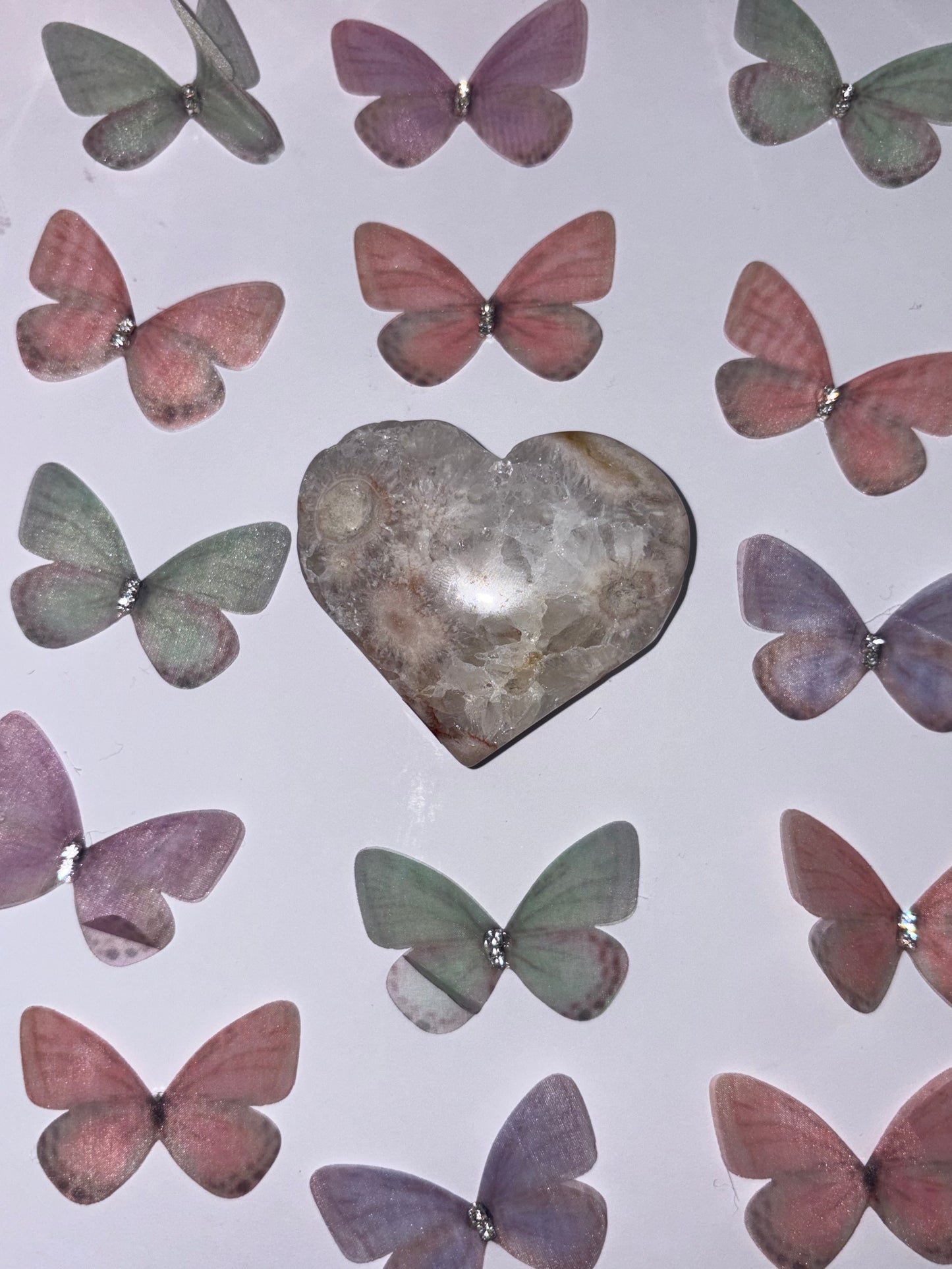 High Quality Flower Agate Heart Piece (15) From Madagascar