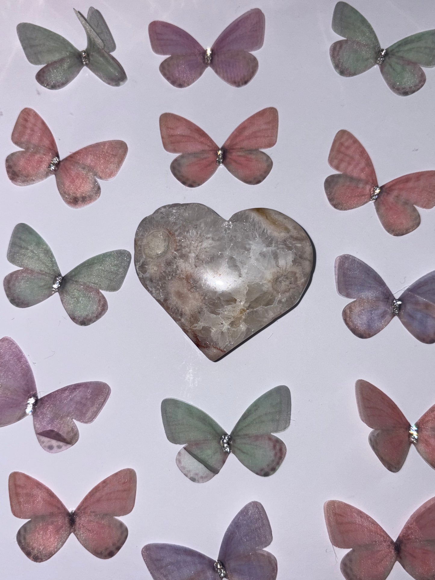 High Quality Flower Agate Heart Piece (15) From Madagascar