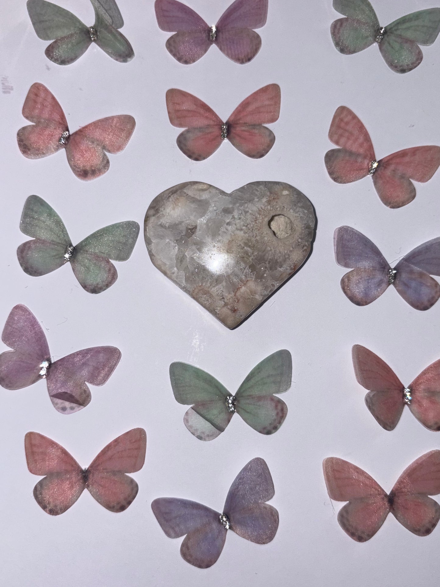 High Quality Flower Agate Heart Piece (15) From Madagascar