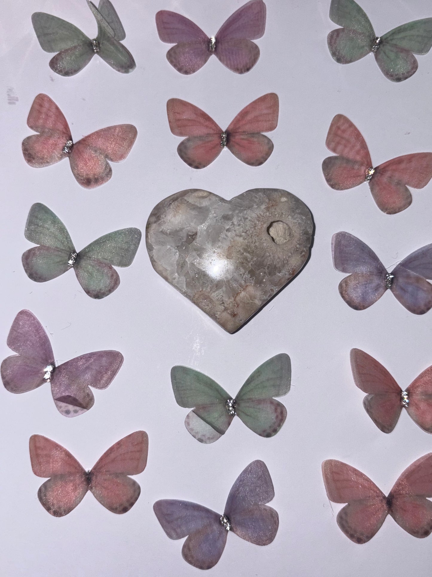 High Quality Flower Agate Heart Piece (15) From Madagascar