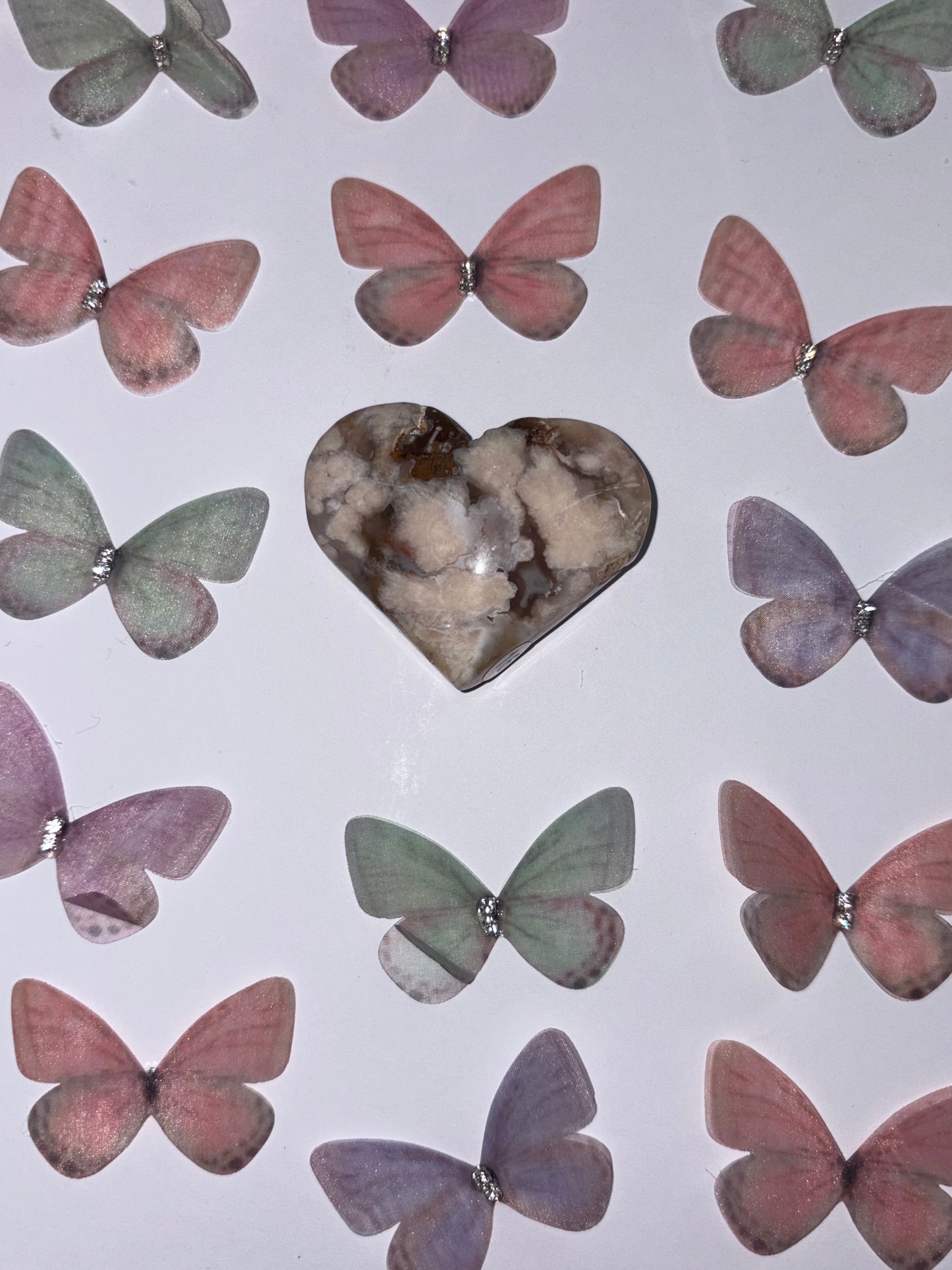 High Quality Flower Agate Heart Piece (16) From Madagascar