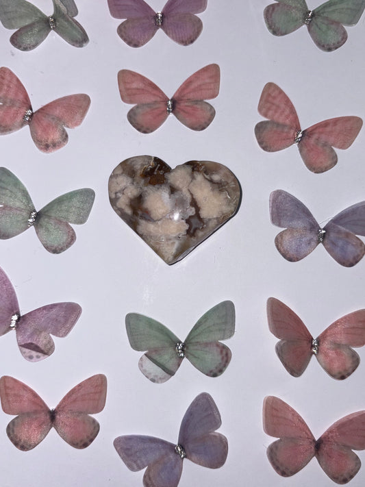 High Quality Flower Agate Heart Piece (16) From Madagascar