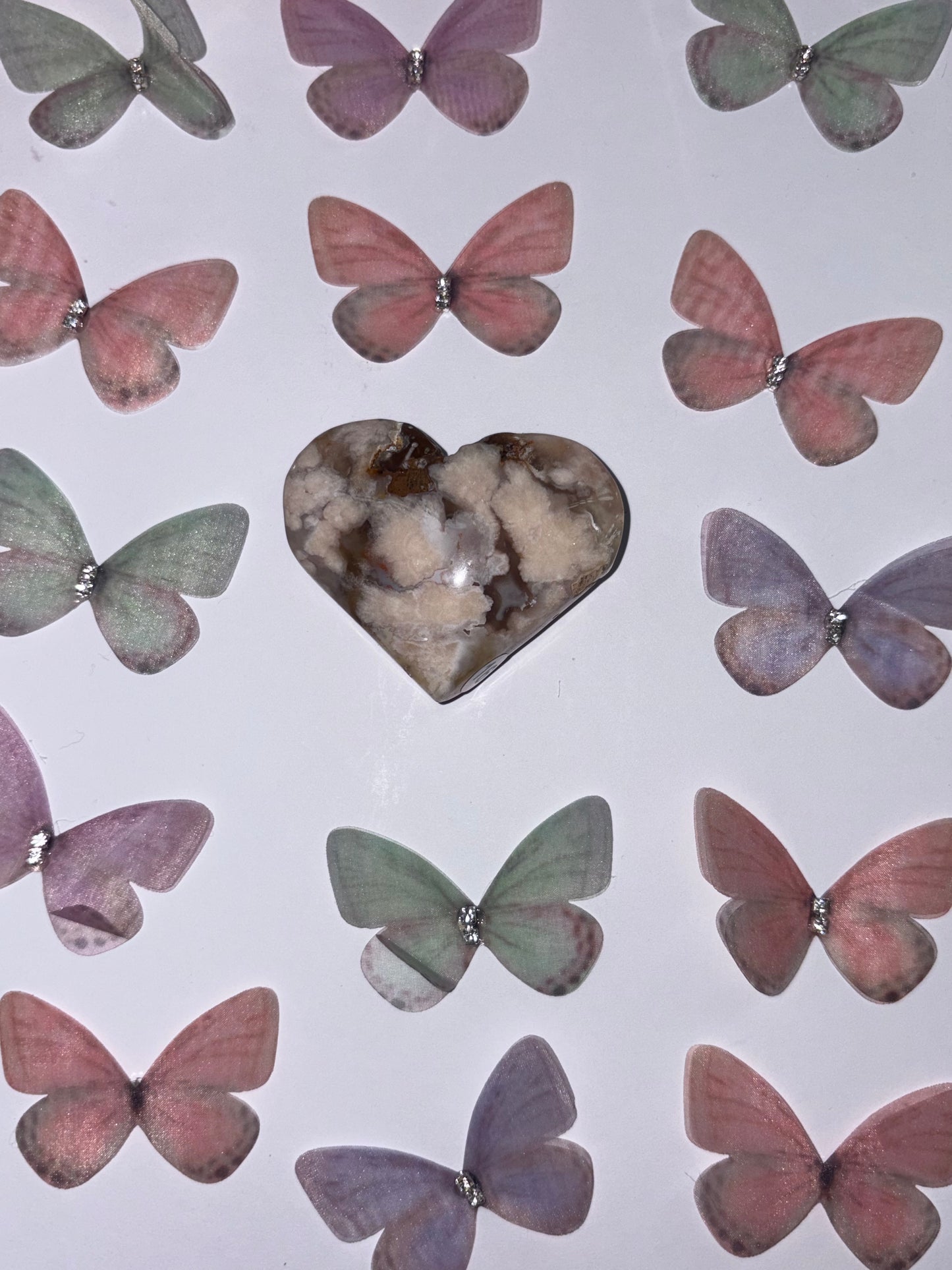 High Quality Flower Agate Heart Piece (16) From Madagascar