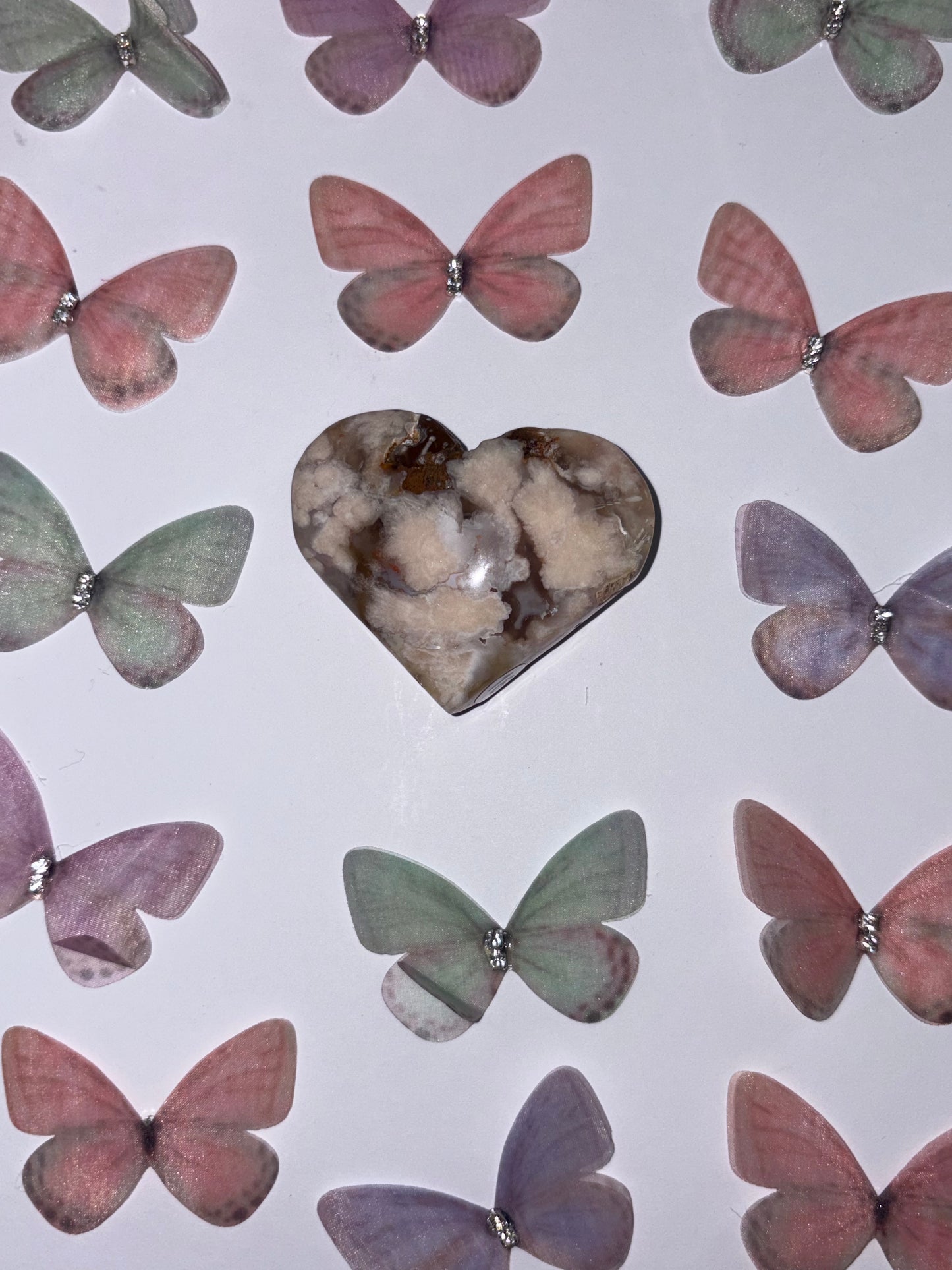 High Quality Flower Agate Heart Piece (16) From Madagascar