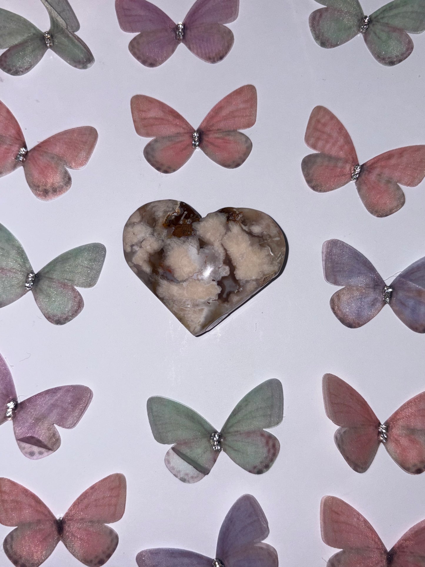 High Quality Flower Agate Heart Piece (16) From Madagascar