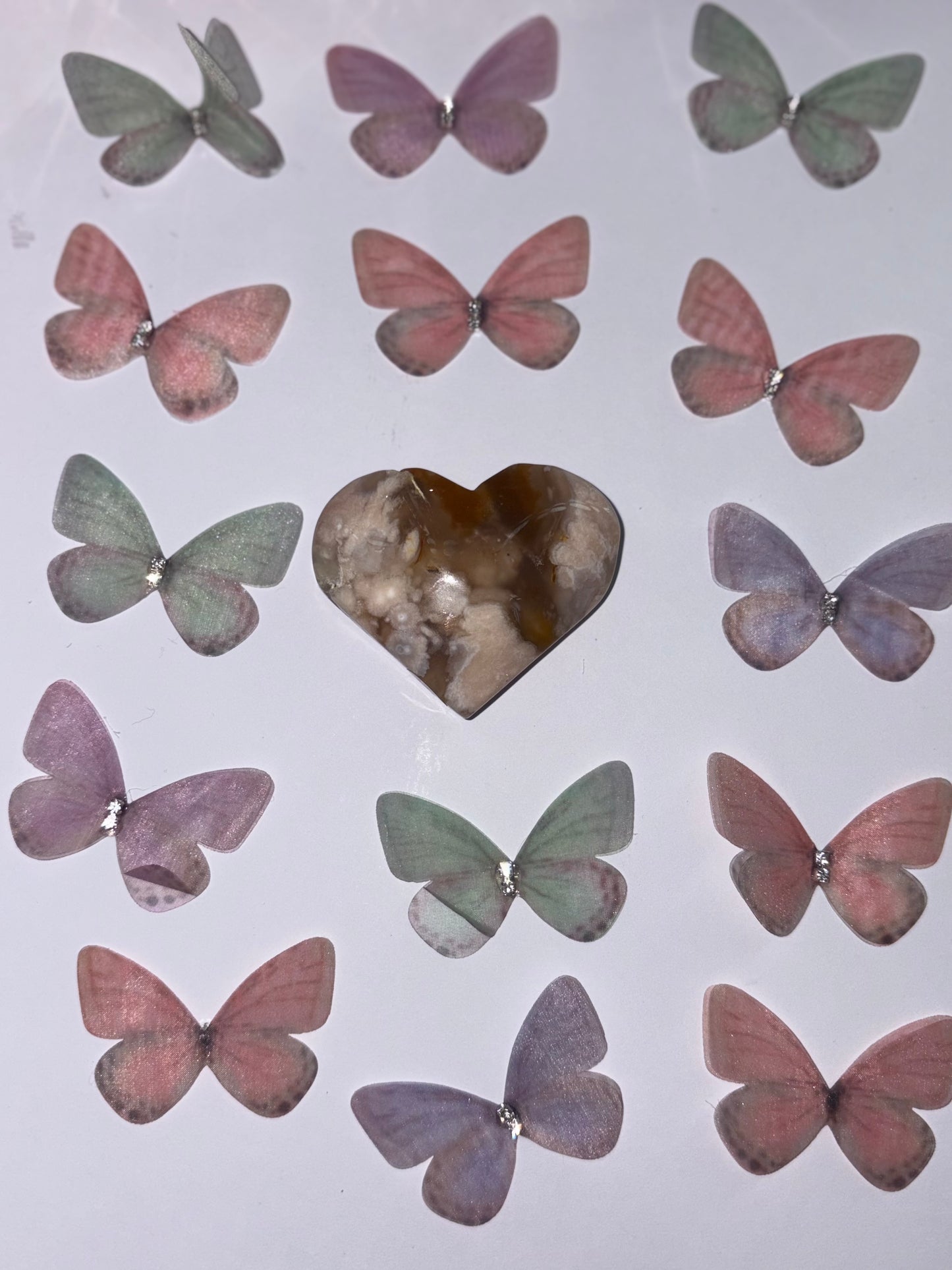 High Quality Flower Agate Heart Piece (16) From Madagascar