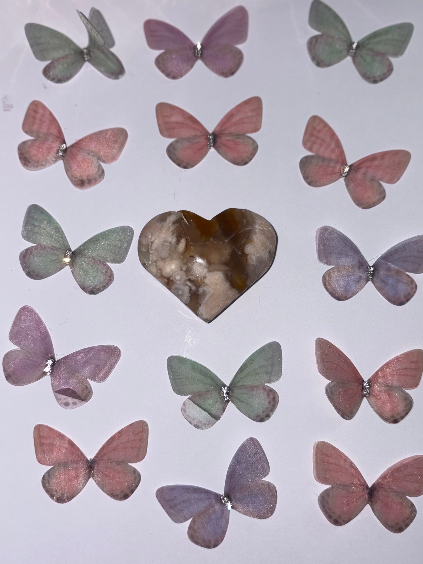 High Quality Flower Agate Heart Piece (16) From Madagascar