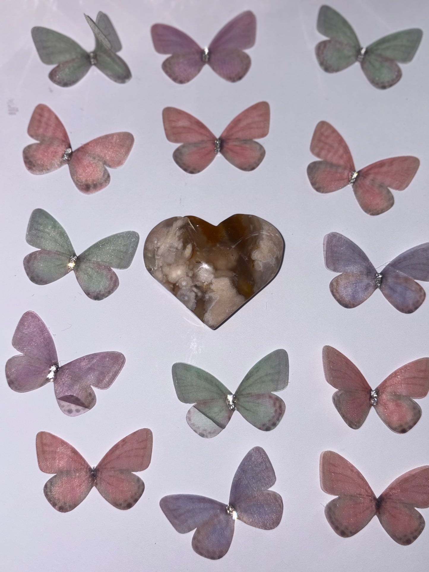 High Quality Flower Agate Heart Piece (16) From Madagascar