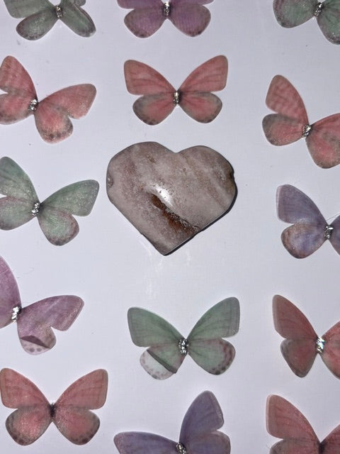 High Quality Flower Agate Heart Piece (17) From Madagascar