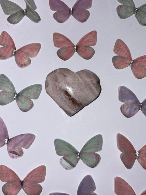 High Quality Flower Agate Heart Piece (17) From Madagascar