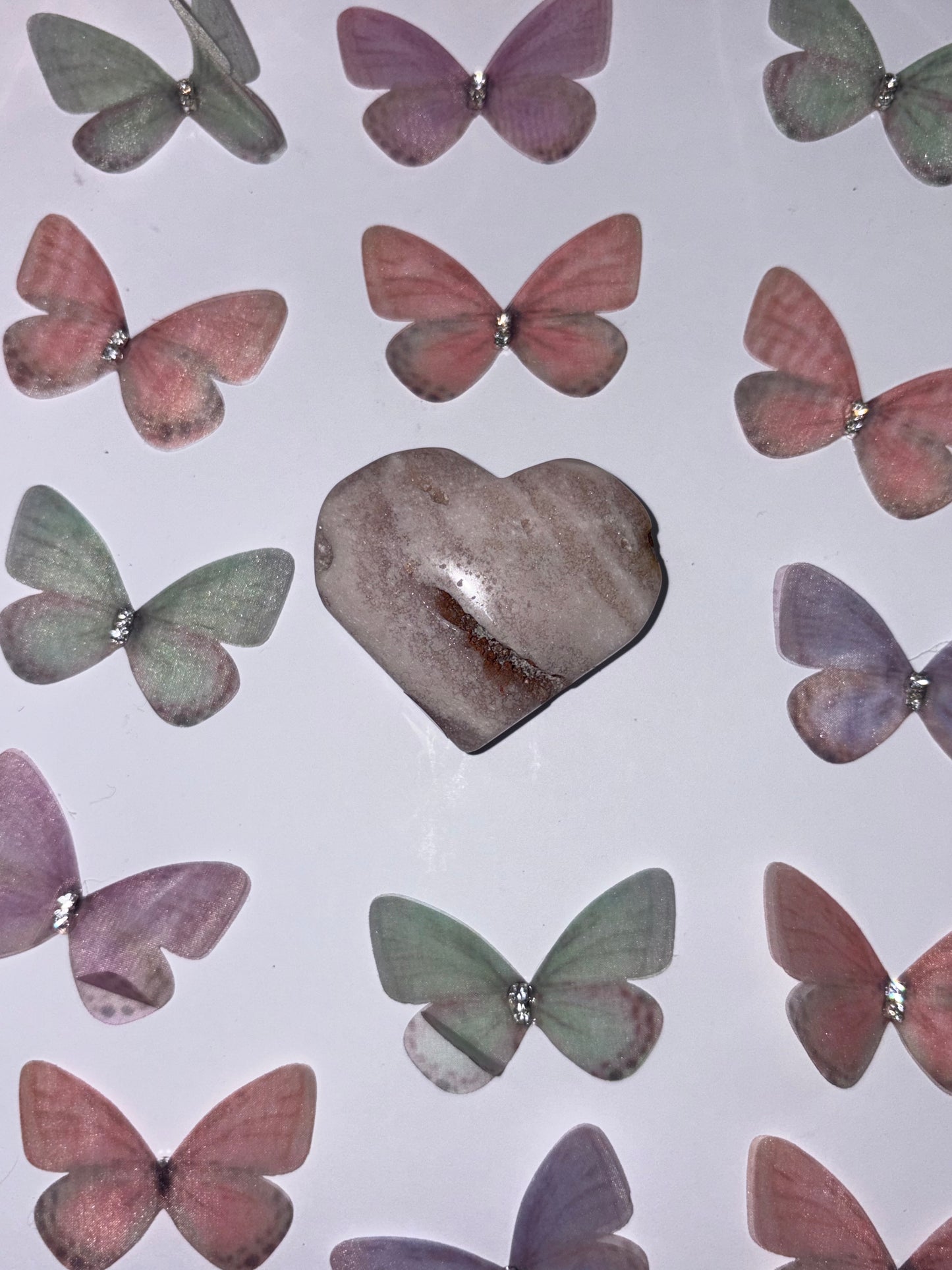High Quality Flower Agate Heart Piece (17) From Madagascar