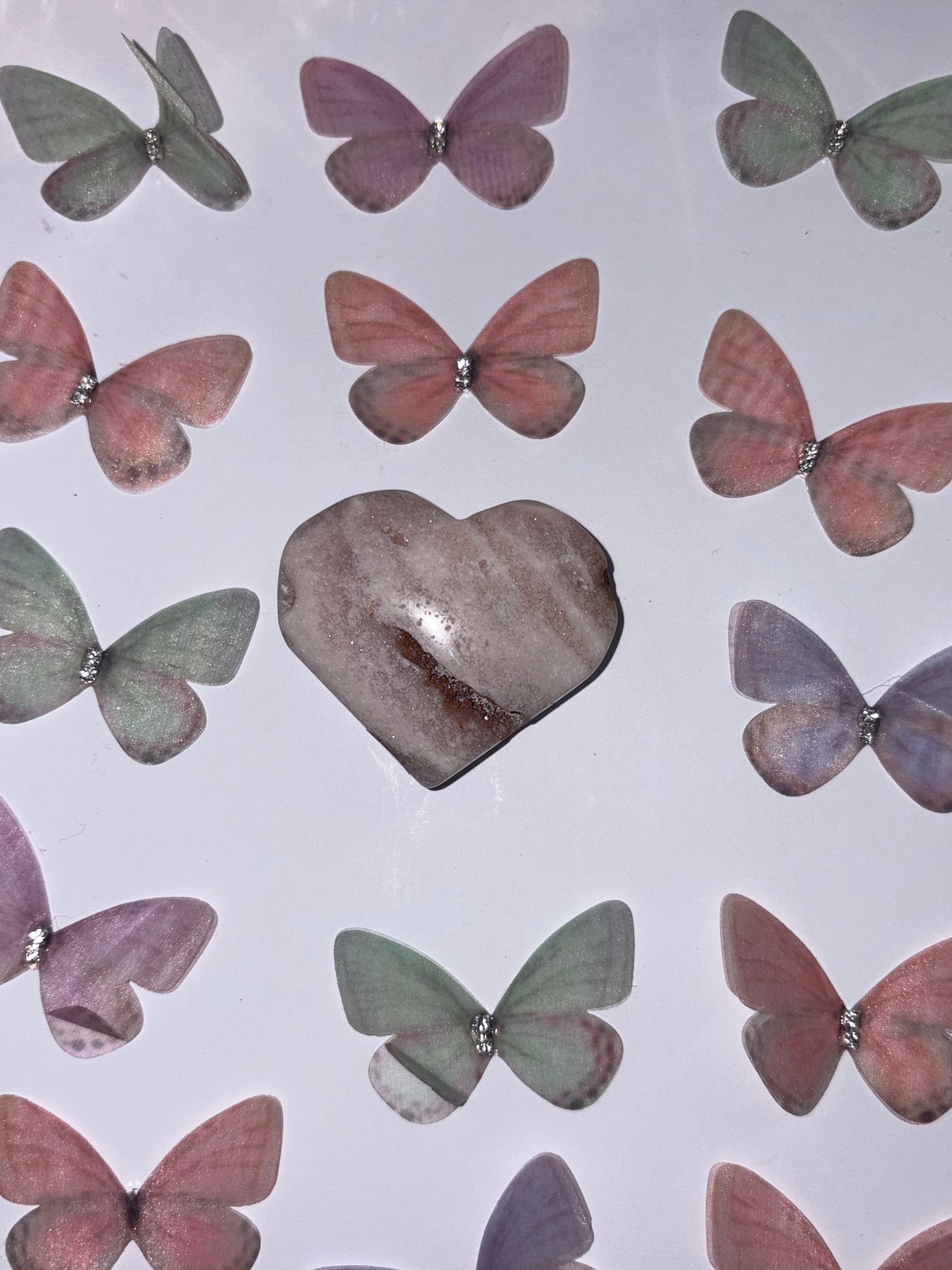High Quality Flower Agate Heart Piece (17) From Madagascar