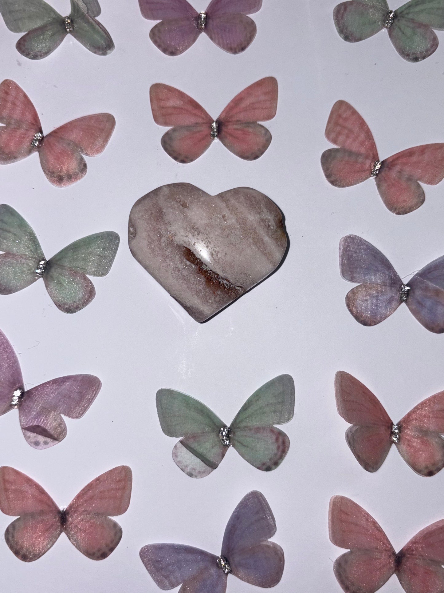 High Quality Flower Agate Heart Piece (17) From Madagascar