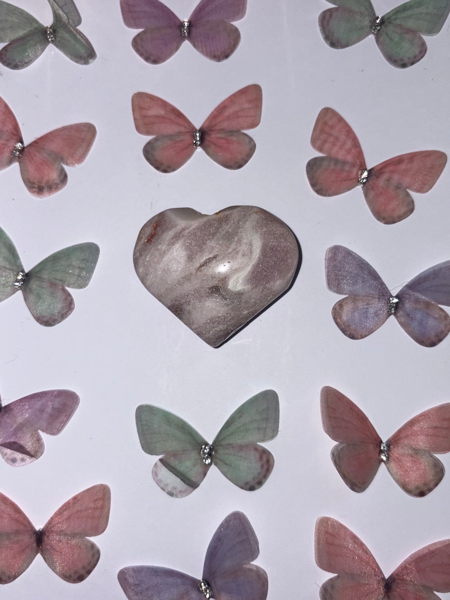 High Quality Flower Agate Heart Piece (17) From Madagascar