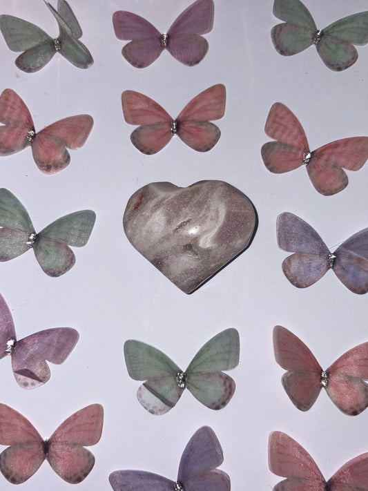 High Quality Flower Agate Heart Piece (17) From Madagascar