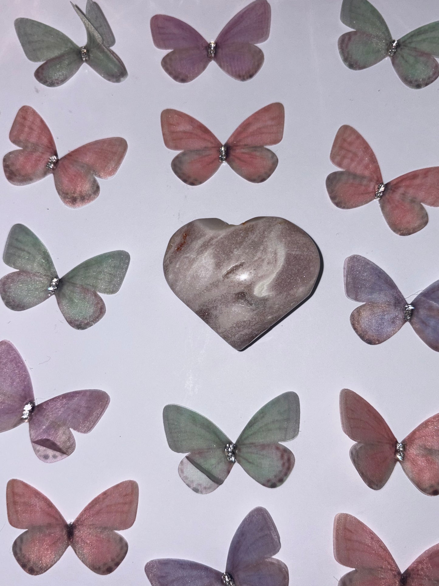High Quality Flower Agate Heart Piece (17) From Madagascar