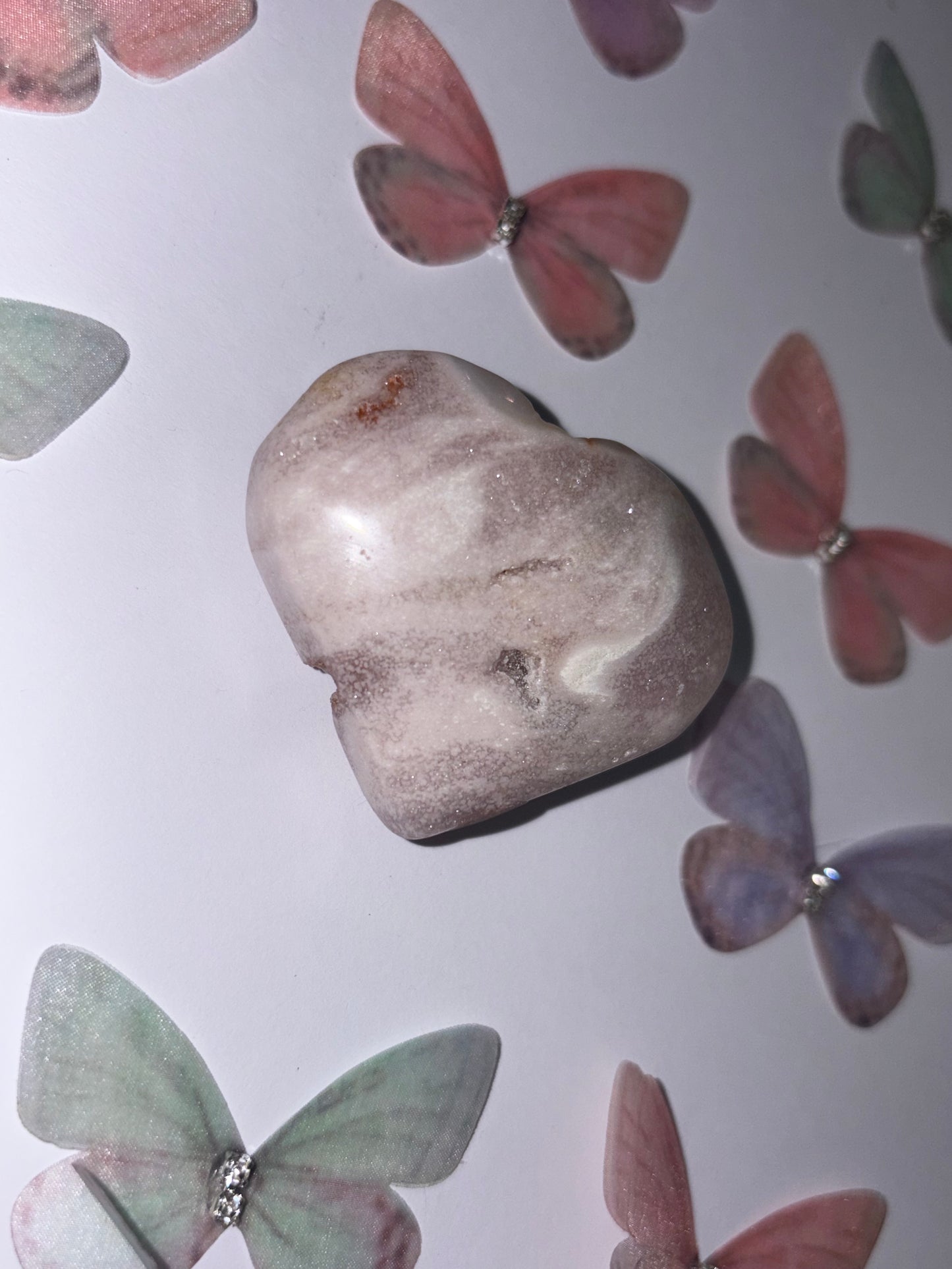 High Quality Flower Agate Heart Piece (17) From Madagascar