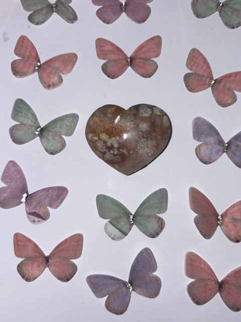 High Quality Flower Agate Heart Piece (19) From Madagascar
