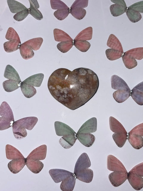 High Quality Flower Agate Heart Piece (19) From Madagascar