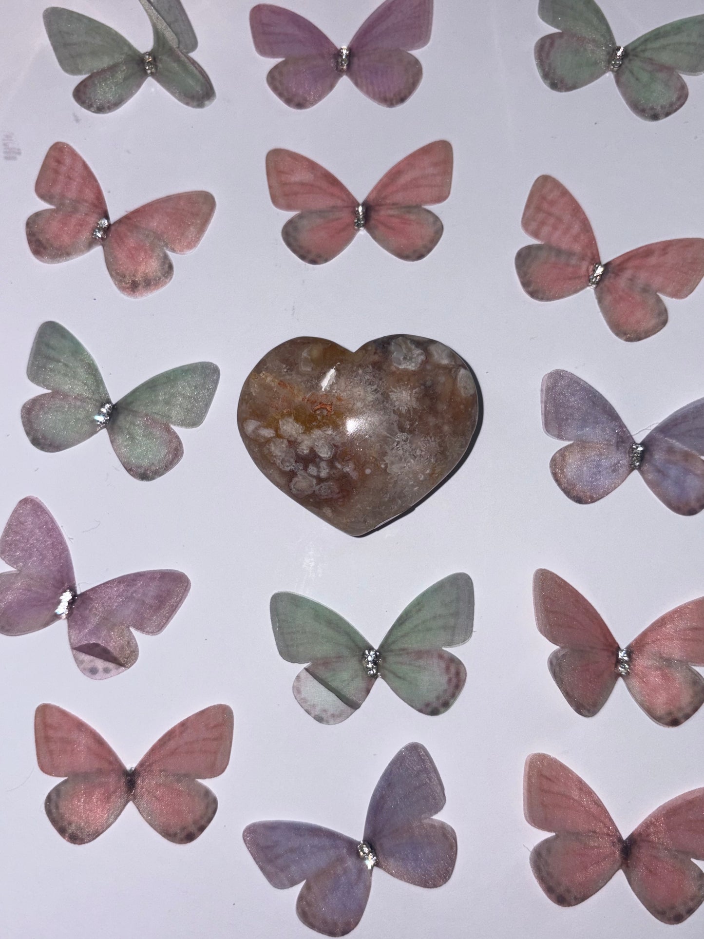 High Quality Flower Agate Heart Piece (19) From Madagascar