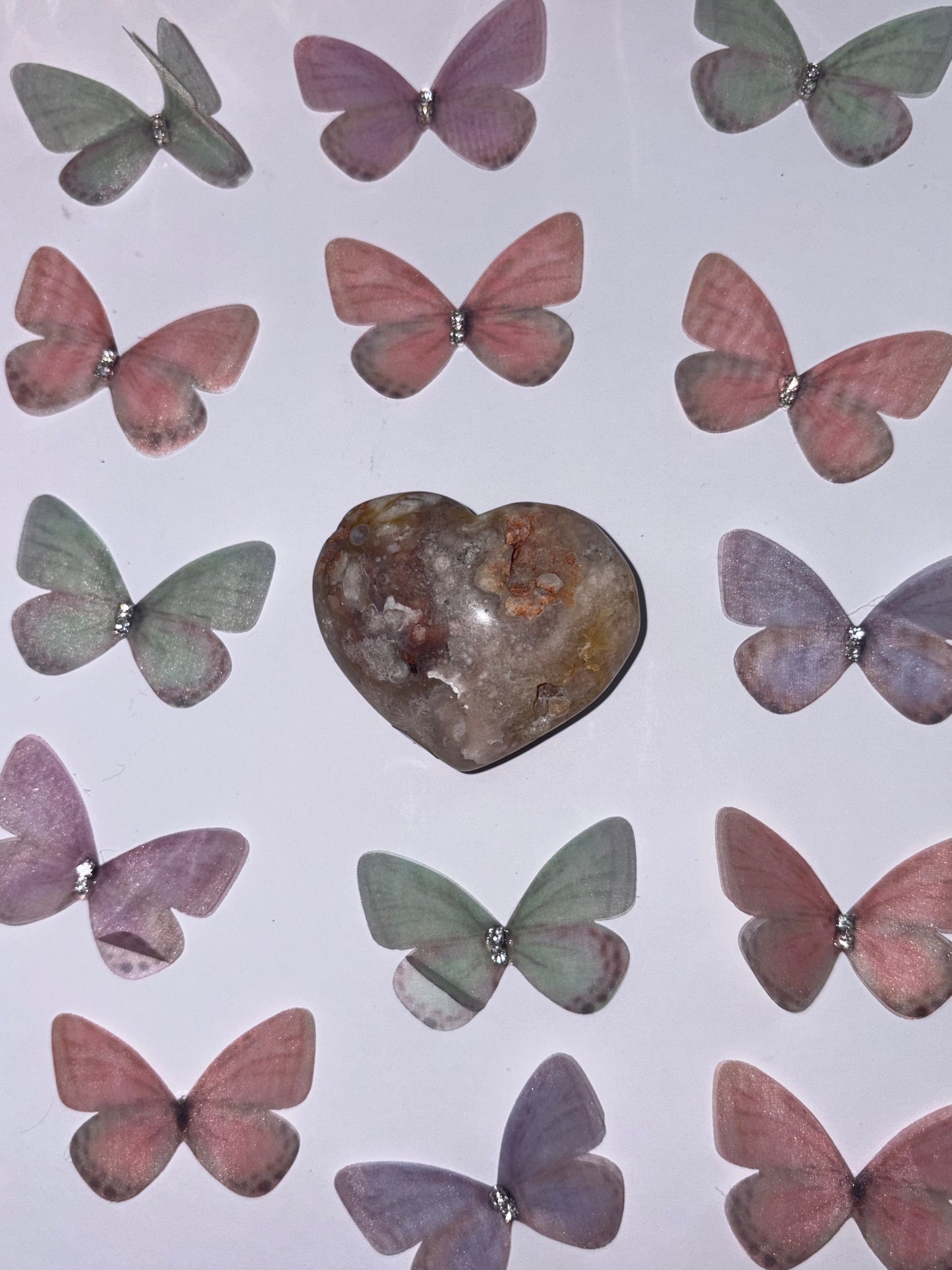 High Quality Flower Agate Heart Piece (19) From Madagascar