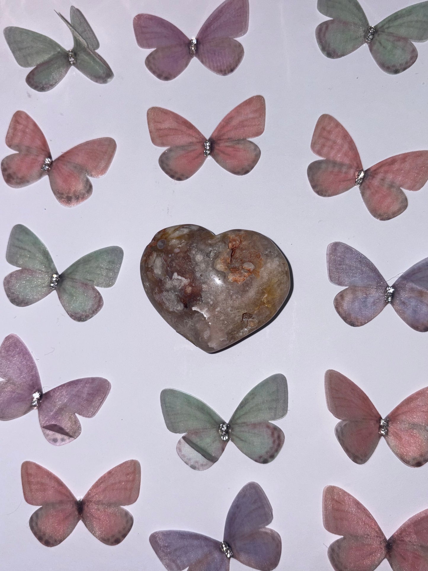 High Quality Flower Agate Heart Piece (19) From Madagascar