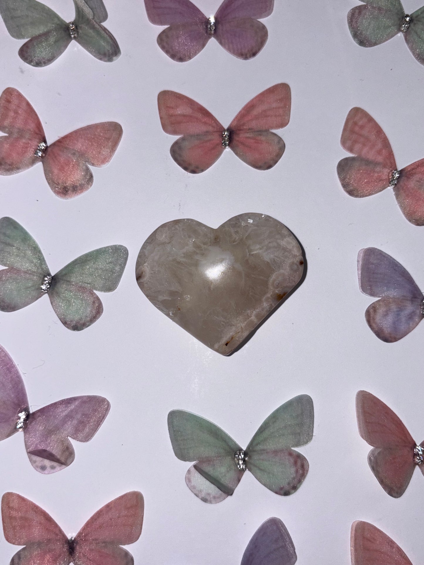 High Quality Flower Agate Heart Piece (20) From Madagascar