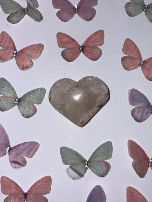 High Quality Flower Agate Heart Piece (20) From Madagascar