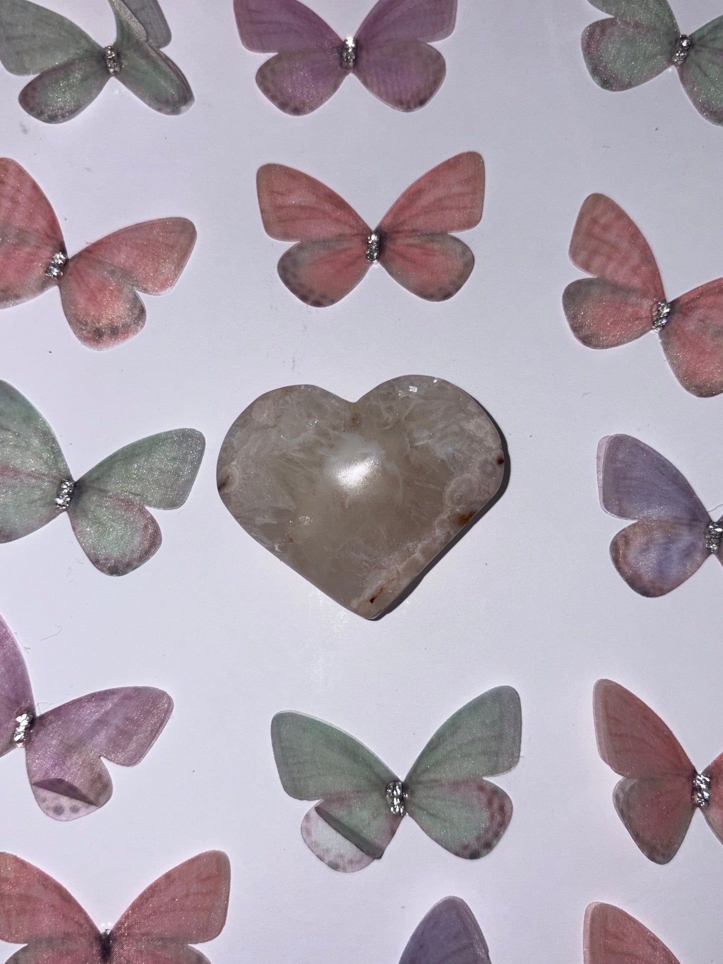 High Quality Flower Agate Heart Piece (20) From Madagascar