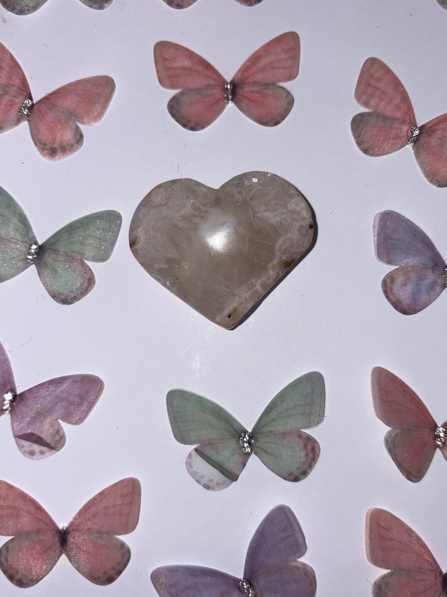 High Quality Flower Agate Heart Piece (20) From Madagascar